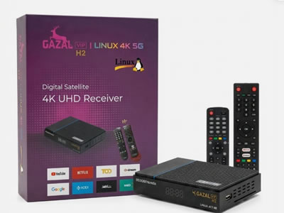 GAZAL VIP H2 DVB-S2 Dual WiFi HDMI HDR Linux 4K UHD Satellite Receiver