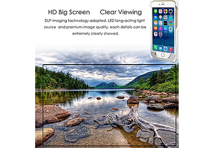 Mini DLP Home Theater Projector For iPhone 6 6S Plus 5 5S