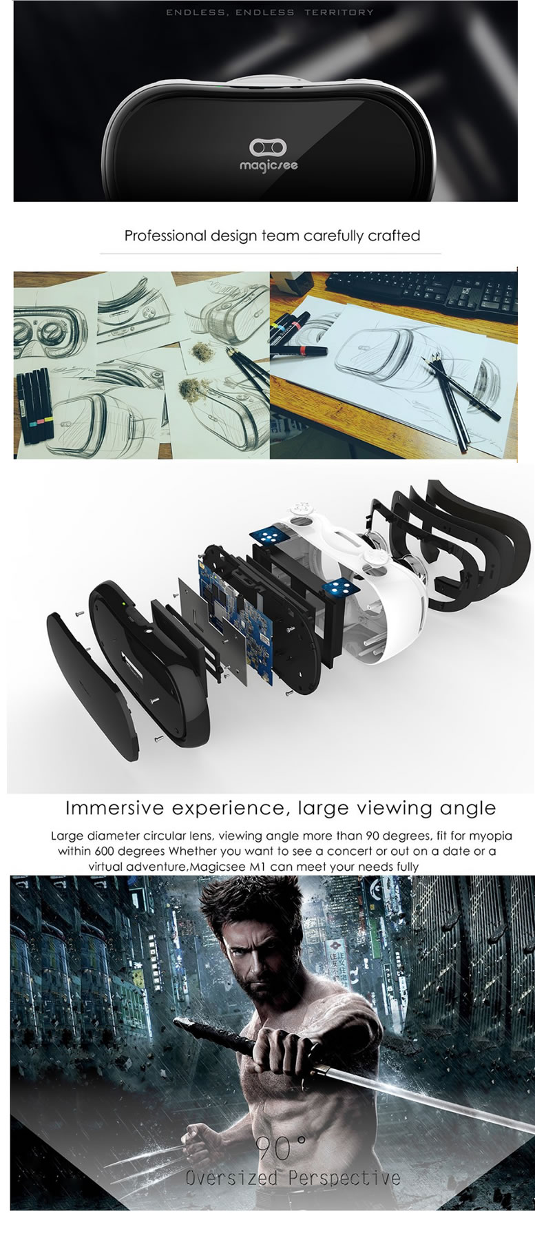 Magicsee M1 ALL IN ONE VR Virtual Reality 3D Glasses